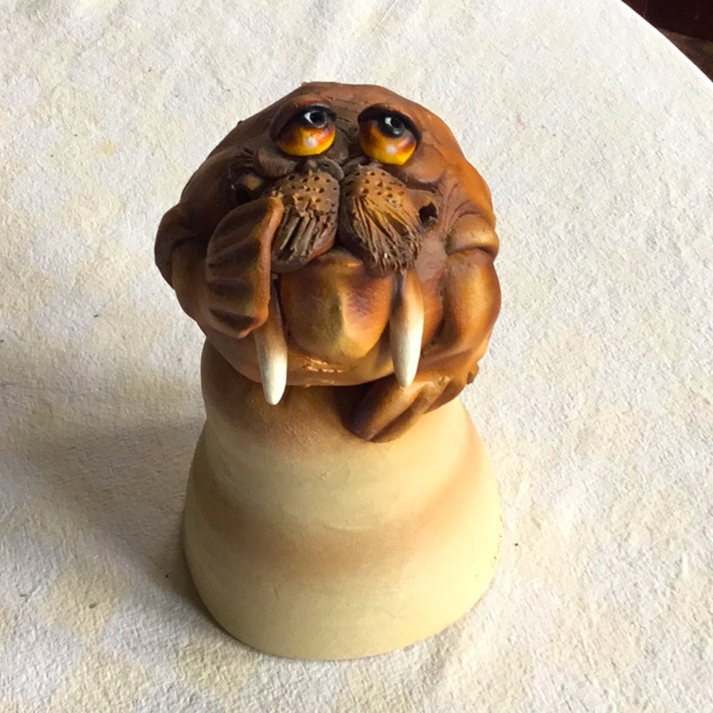 Ceramic walrus bell